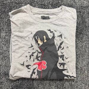 Y2K Gray Naruto Shippuden Akatsuki anime graphic tee size medium